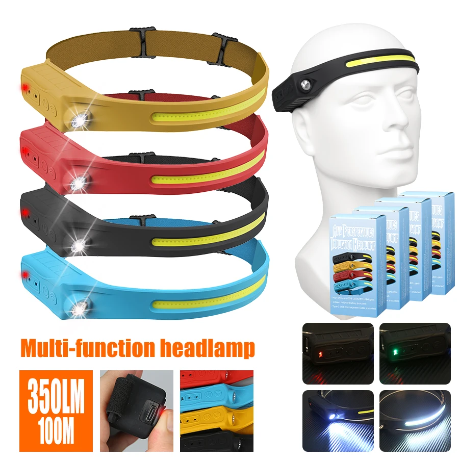 Fishing Headlamp - 충전식 헤드램프 350 루멘 모션 센서