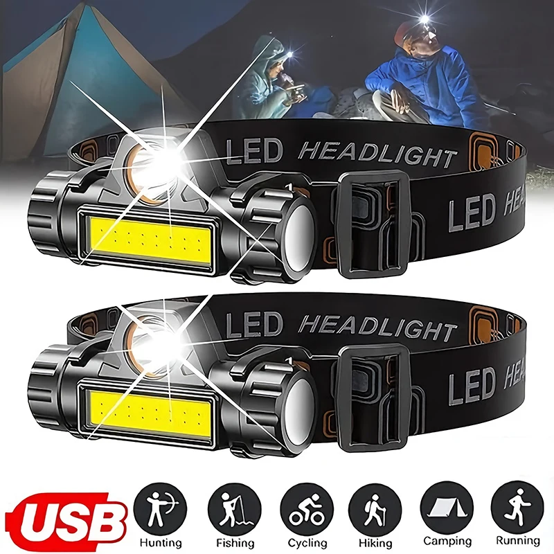 Fishing Headlamp - 충전식 COB LED USB 헤드램프 강력한