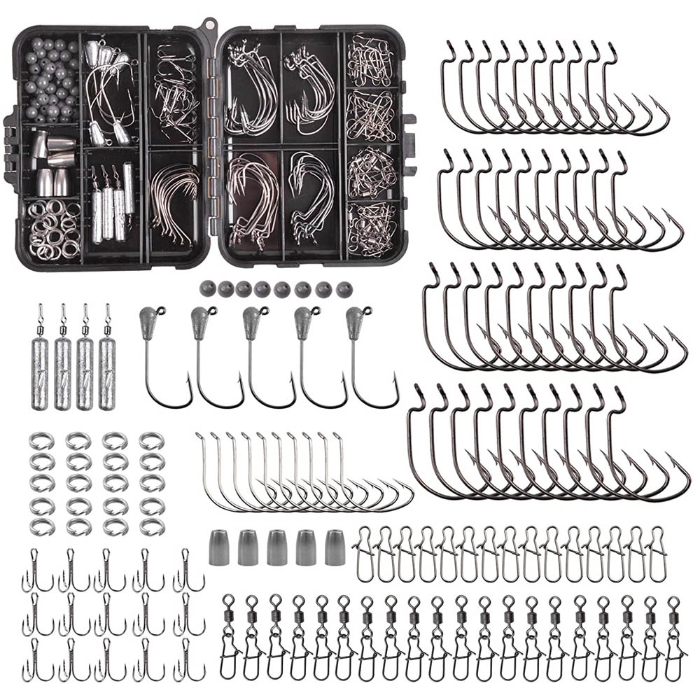 Fishing Equipment Shop - 166PCS 낚시 태클 상자 웜 후크를