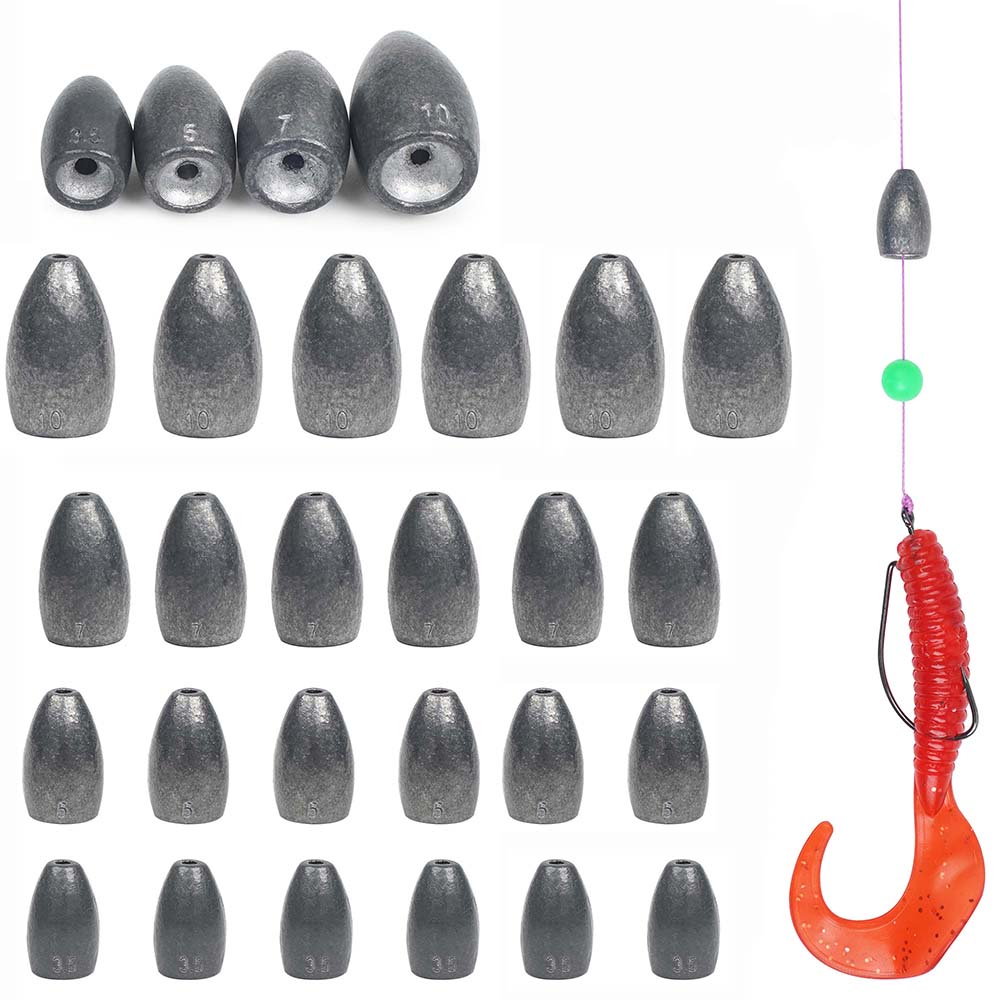 Fishing Equipment Shop - 총알 낚시 싱커 웨이트 키트 플리핑