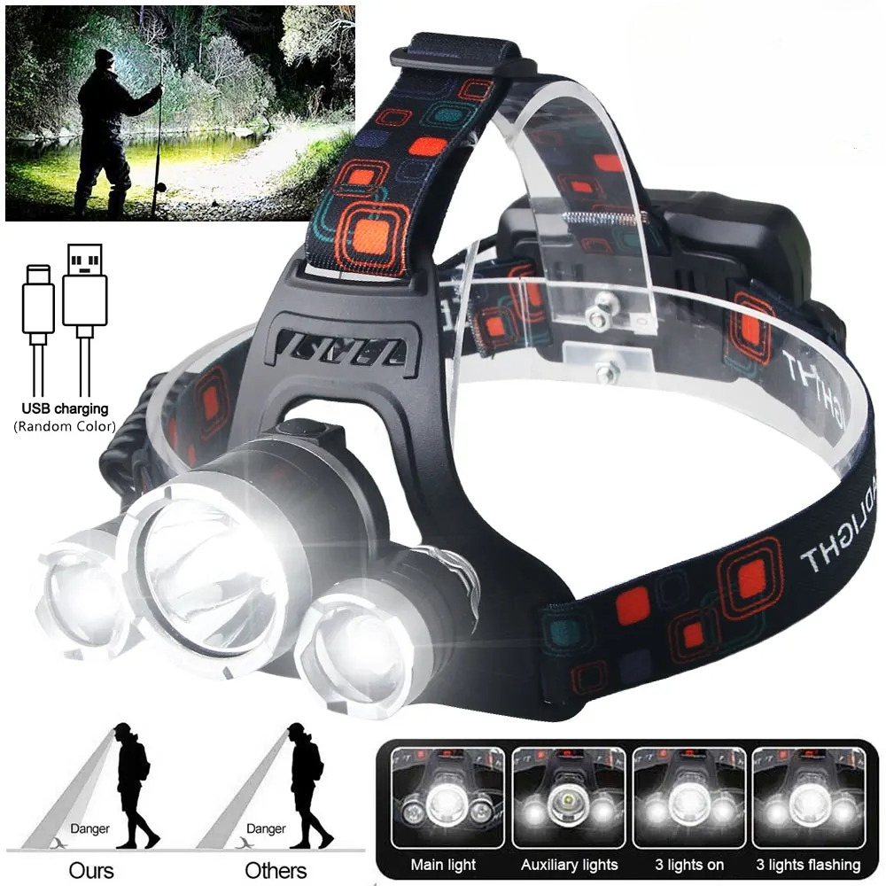 Fishing Headlamp - 고출력 LED 헤드램프 18650 충전식 배터리