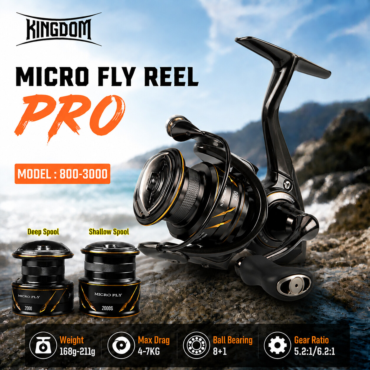 Shimano Reel Stradic - 킹덤 마이크로 플라이 프로 낚시 스피닝