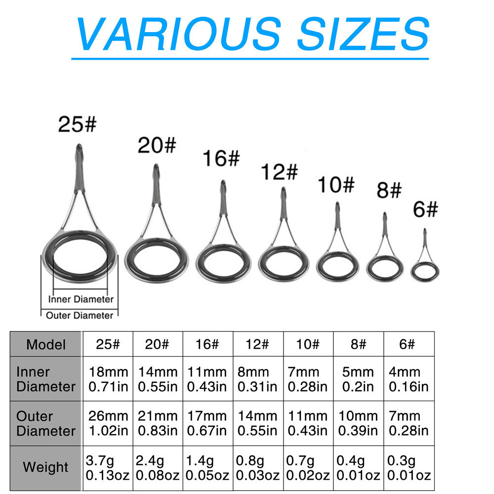 낚싯대 가이드 낚싯대 팁 교체 키트 낚싯대 수리 키트  - Fishing Equipment Shop 리뷰 및 가격