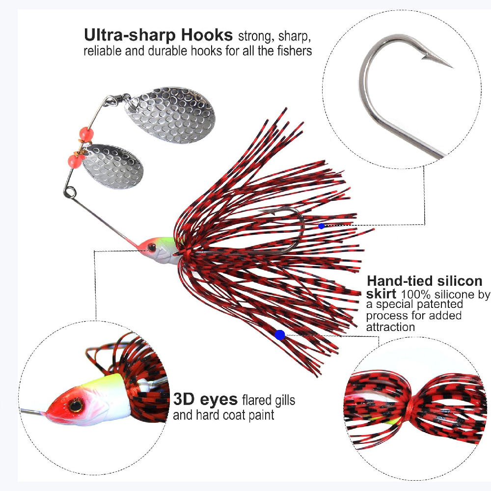6개입 스피너베이트 낚시 미끼 버즈베이트 스핀너 베이트 - Fishing Equipment Shop 리뷰 및 가격