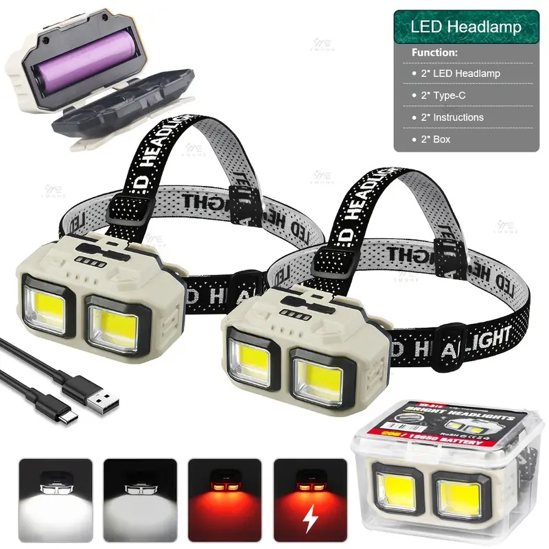 COB LED 헤드램프 충전식 헤드라이트 방수 작업등  - Fishing Headlamp 리뷰 및 가격