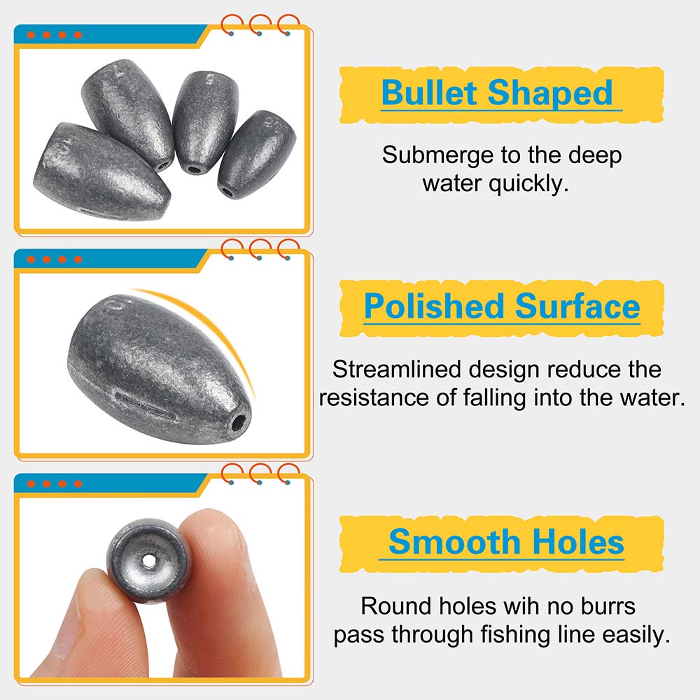 총알 낚시 싱커 웨이트 키트 플리핑 웨이트 베이스 낚시 - Fishing Equipment Shop 리뷰 및 가격