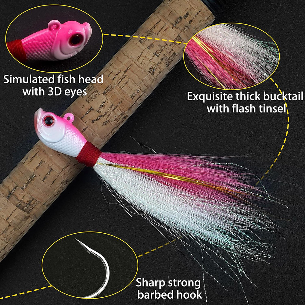 3개 버크테일 지그 바닷물 민물 루어 서프 낚시 루어  - Fishing Equipment Shop 리뷰 및 가격