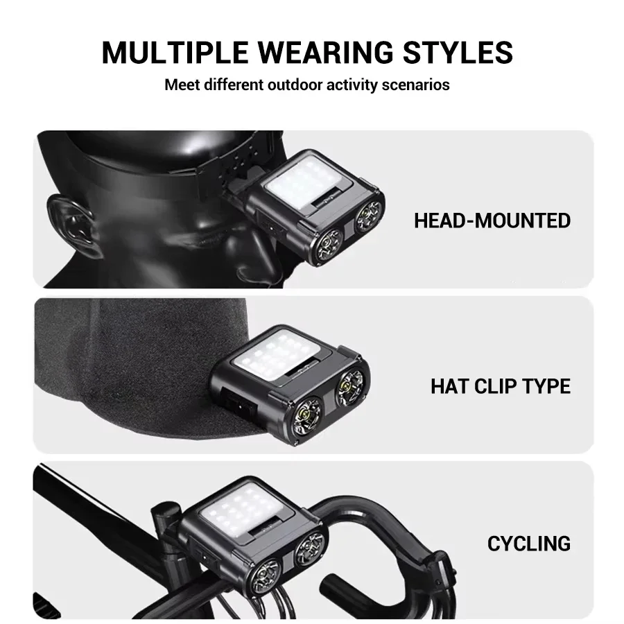 센서 COB LED 헤드램프 캡 클립 라이트 USB 충 - Fishing Headlamp 리뷰 및 가격