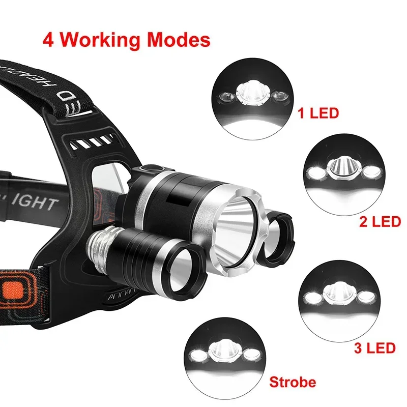 고출력 LED 헤드램프 18650 충전식 배터리 손전등 - Fishing Headlamp 리뷰 및 가격