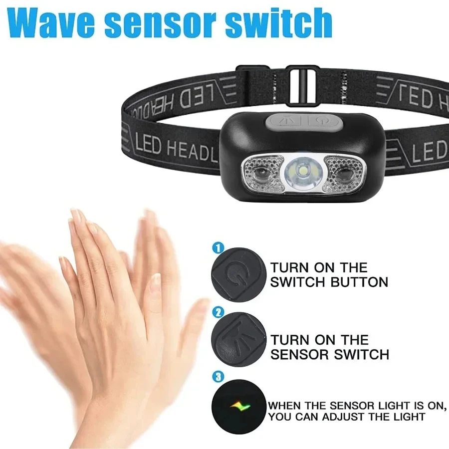 강한 빛 헤드램프 휴대용 LED 센서 헤드램프 USB- - Fishing Headlamp 리뷰 및 가격
