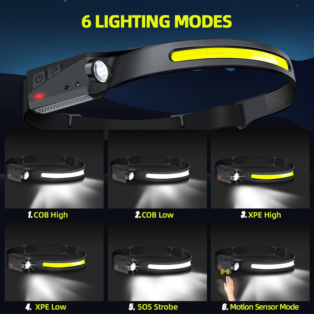 센서 헤드램프 LED 헤드 손전등 충전식 헤드라이트 헤 - Fishing Headlamp 리뷰 및 가격