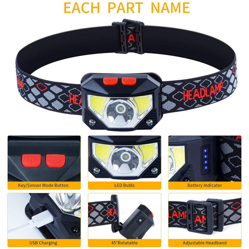 8가지 모드 LED 헤드라이트 핸즈프리 모션 센서 강력 - Fishing Headlamp 리뷰 및 가격