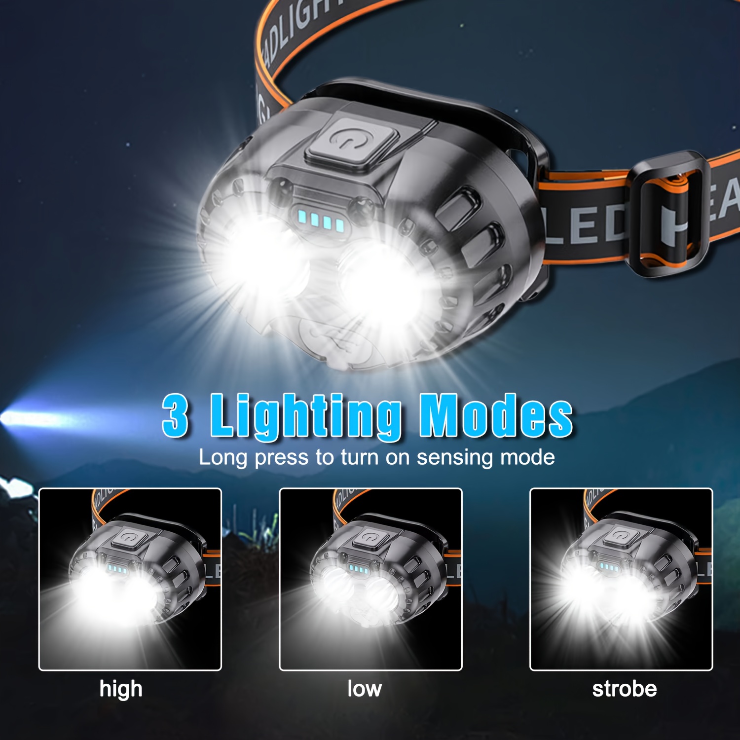 강력한 LED 유도 헤드램프 IPX4 방수 비상 헤드  - Fishing Headlamp 리뷰 및 가격