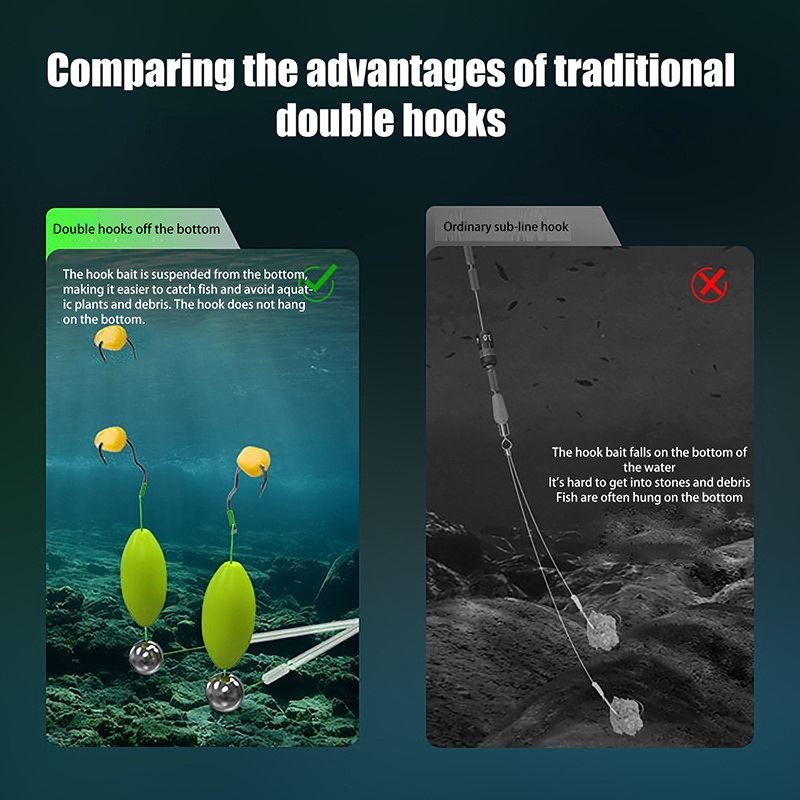 더블 훅 낚시 헤어 리그 훅 서스펜션 안티 바텀 잉어  - Fishing Equipment Jet 리뷰 및 가격
